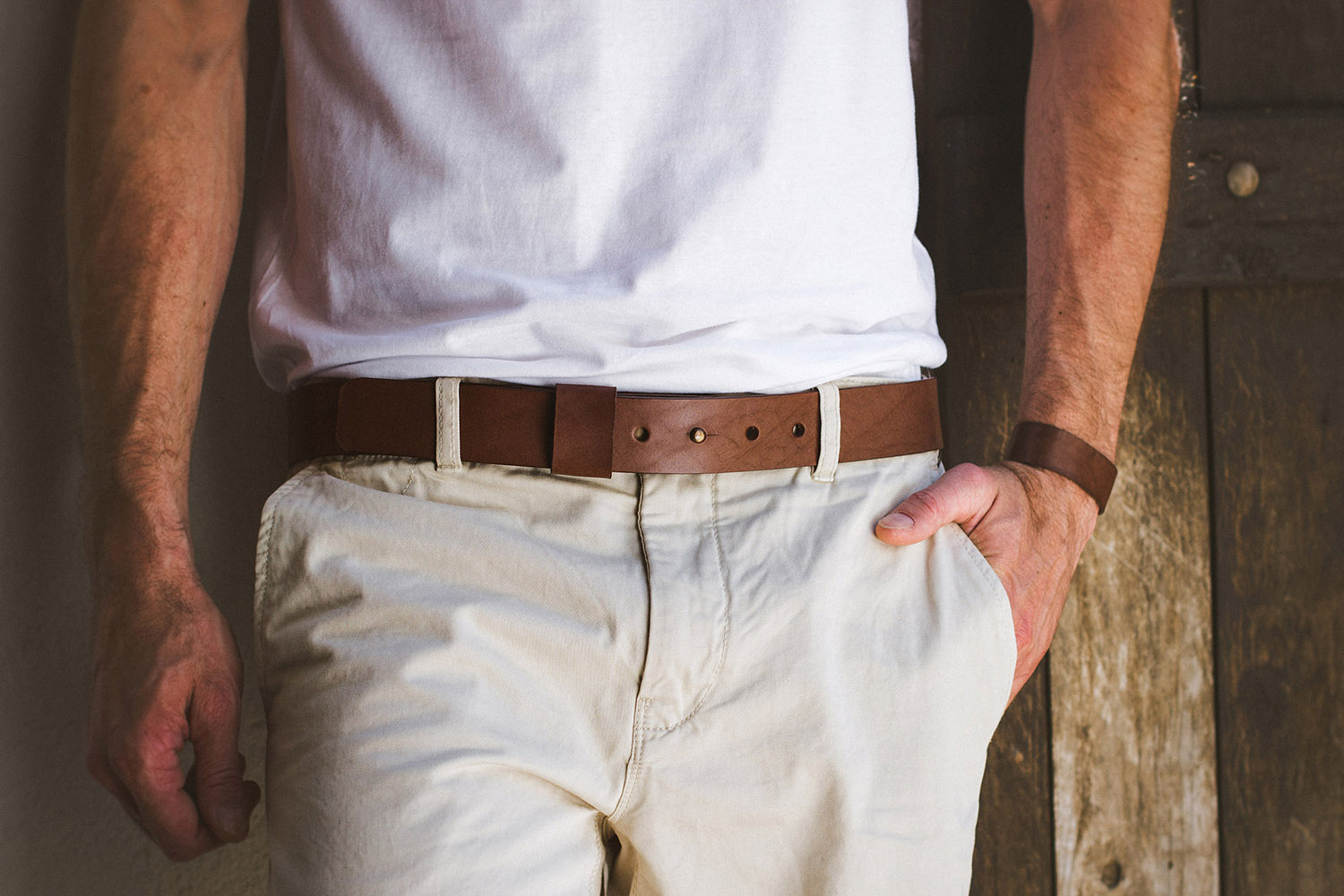 Leather Belt, Belt without buckle